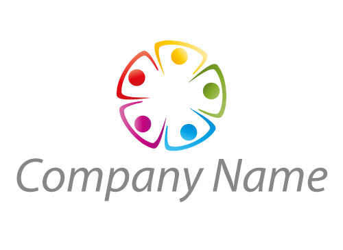 kologisch, Zeichen, Zeichnung, Symbol, Menschen, Gruppe, Fnf Personen, Blume, Kinder, Logo