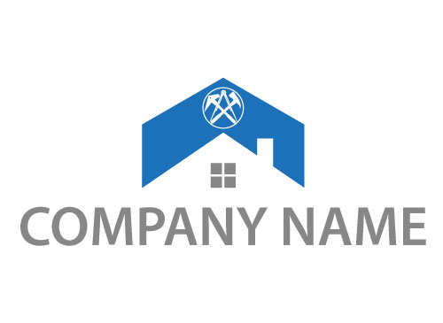 , kologisch, Zweifarbig, Zeichen, Zeichnung, Symbol, Haus, Dach, Dachdecker, Immobilien, Logo