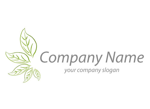 Symbol, Natur, ko, Fnf Bltter in grn Logo