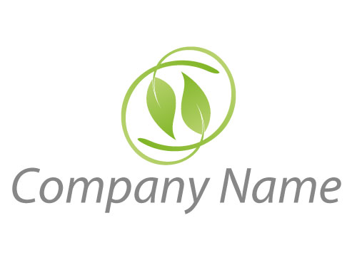 kologisch, Zwei Bltter, Pflanzen Logo