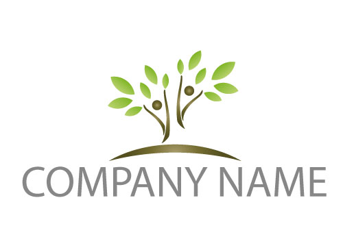 Zwei Personen Baume Pflanzen Logo Logomarket