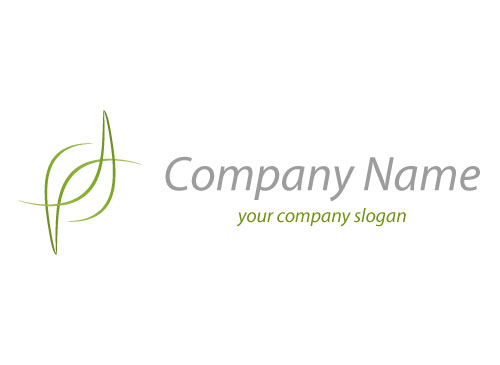 Signet, Bltter, Pflanzen in grn Logo