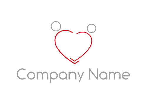 ko-Medizin, Zwei Personen, Zweifarbig, Menschen als Herz, Logo