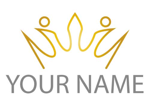 Zweifarbig, Zeichen, Zeichnung, Symbol, Krone in Gold, Logo