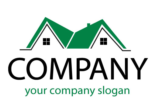 , kologie, Zwei Huser, Immobilien Logo