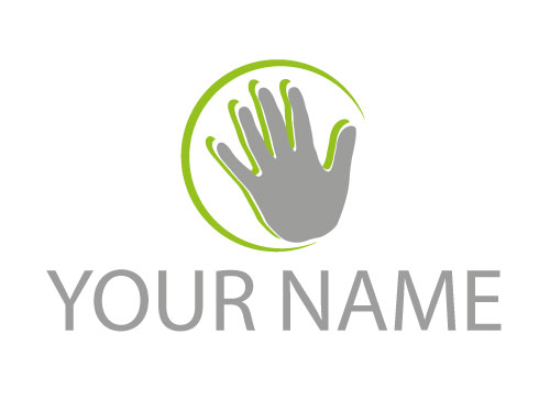 Zweifarbig, Hand, Kreis, Physiotherapie,  Logo