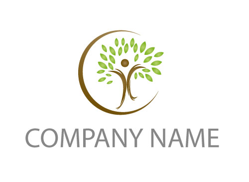 Logo, Person als Baum und Kreis Logo