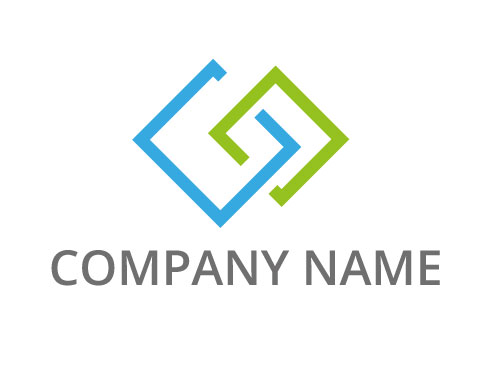 Zwei Rechtecke zusammen, Zweifarbig, Dienstleistungen, Logo
