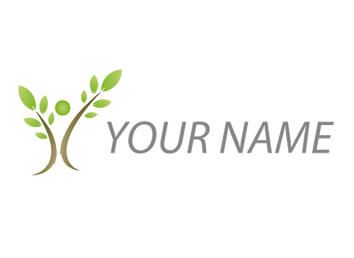 Baum, Person in Bewegung, Pflanze, Logo