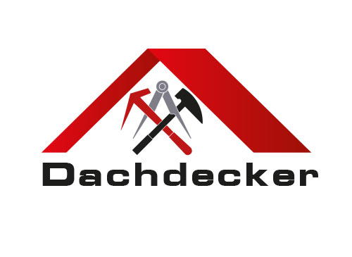 , Zeichen, zweifarbig, Logo, Dachdecker, Handwerk / Bau, Dachdecker