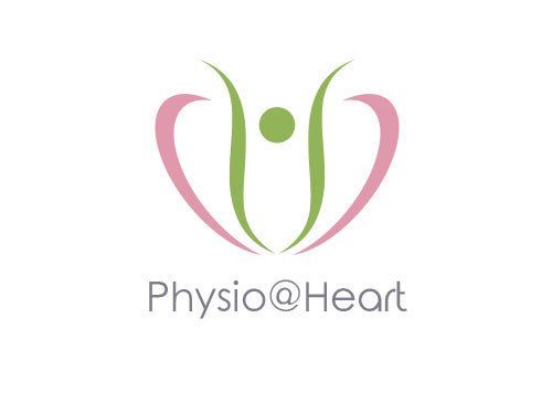 , zweifarbig, Zeichnung, Mensch, Herz, Physiotherapie, Logo