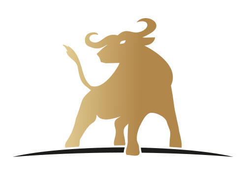 , zweifarbig, Stier, Logo, Gold