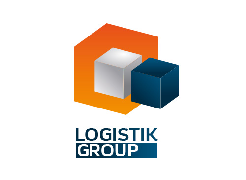 , Zeichen, zweifarbig, Symbol, Signet, Quader, Logistik, Transport