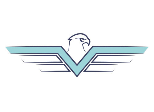 Zeichen, Zeichnung, zweifarbig, Signet, Symbol, Vogel, Adler, V, Logo