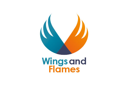 Zeichen, zweifarbig, Zeichnung, Flgel, Flammen, Adler, Logo