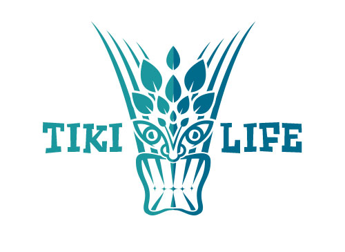 Zeichen, zweifarbig, Zeichnung, Maske, Tiki, Logo