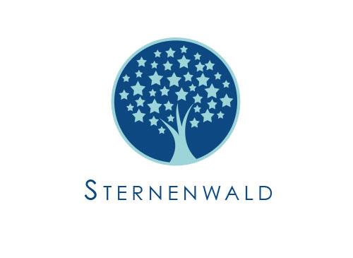 , Zeichen, zweifarbig, Zeichnung, Baum, Sterne, Arztpraxis, Logo