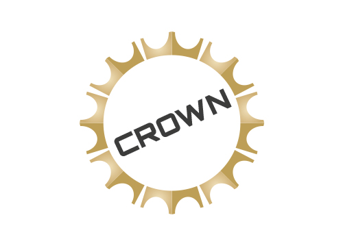 Zeichen, Signet, Logo, Crown, Kronen, Kreis, Gold, Design