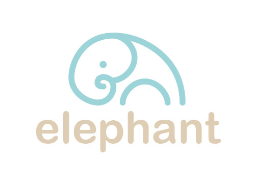 Zeichnung, zweifarbig, Zeichen, Signet, Symbol, Logo, Elephant