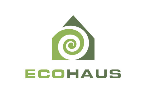 , Zeichen, zweifarbig, Signet, Symbol, Spirale, Schnecke, Haus, Logo