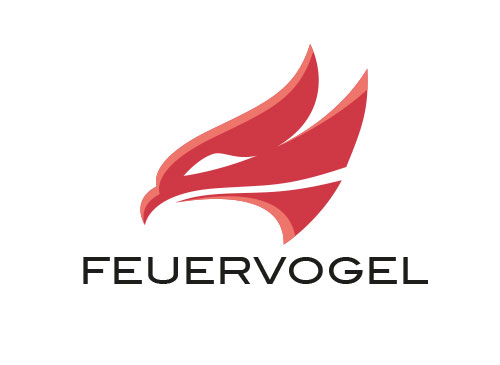 Zeichen, zweifarbig, Signet, Symbol, Vogel, Adler, Feuer, Logo