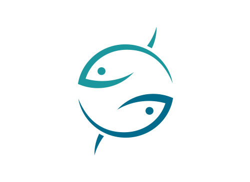 Zeichen, zweifarbig, Zeichnung, zwei Fische, Hai, Logo
