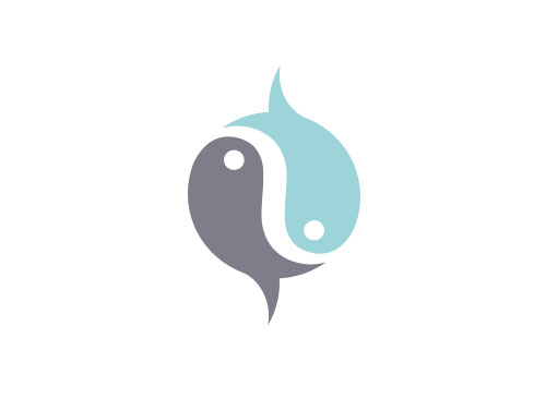 Zeichen, zweifarbig, Zeichnung, zwei Fische, Yin Yang, Logo