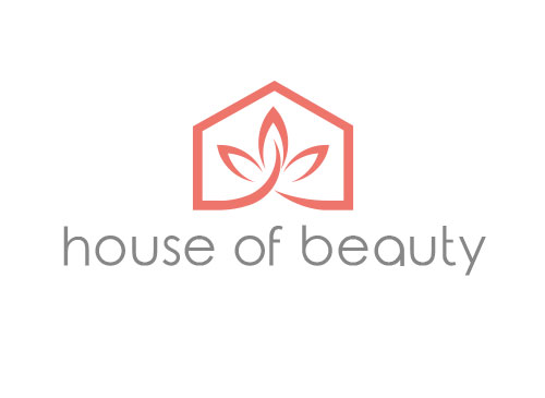 Zeichen, Signet, Symbol, Haus, Blume, Beauty, Kosmetik, Wellness, Yoga, Arztpraxis, Logo