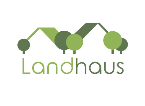 ko, Zeichen, zweifarbig, Zeichnung, zwei Huser, Landhaus, Logo