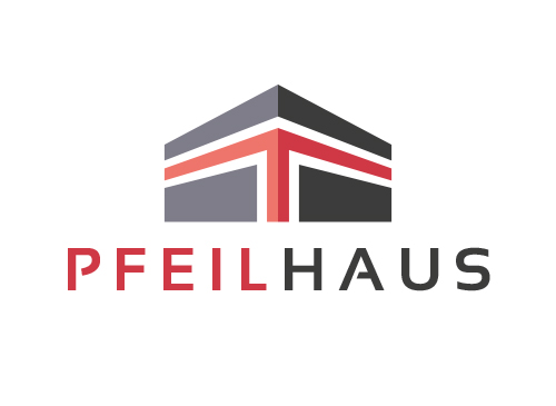 Zeichen, zweifarbig, Zeichnung, Immobilie, Haus, Pfeil