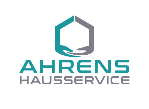 Zeichen, zweifarbig, zwei Segmente, Haus, Hnde, Handwerker, Logo