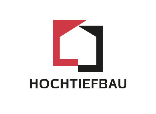 Zeichen, zweifarbig, Signet, Symbol, Haus, Bau, Handwerk, Immobilie, Logo