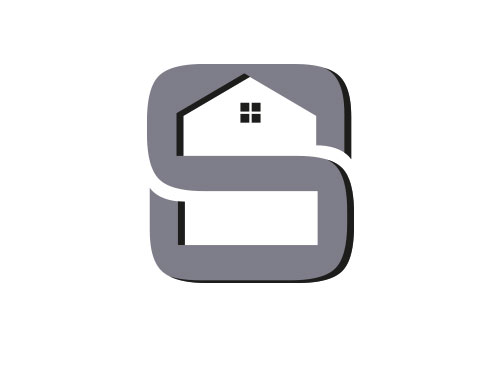 , zweifarbig, Signet, Symbol, Haus, Immobilie, S, Logo