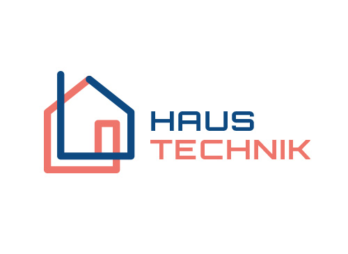 Zeichen, zweifarbig, Haus, Technik, Immobilie, Handwerk, Logo