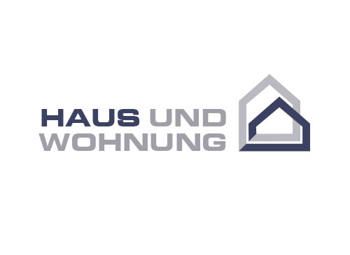 Zeichen, zweifarbig, Signet, Symbol Haus, Wohnung, Immobilie, Makler, Logo