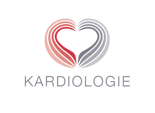 , zweifarbig, Signet, Symbol, Kardiologie, Herz, Arztpraxis, Logo