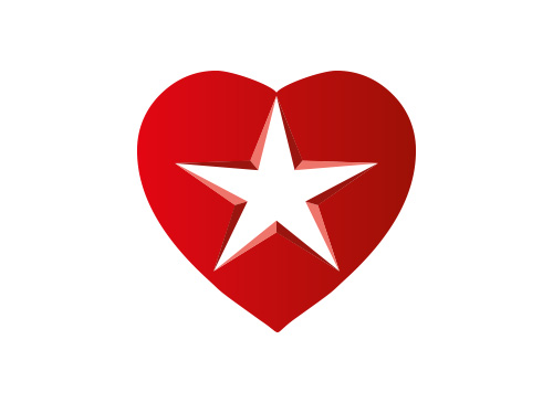 , zweifarbig, Stern, Herz, Logo