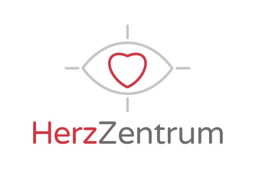 , zweifarbig, Signet, Symbol, Herz, Zentrum, Auge, Kardiologie, Logo