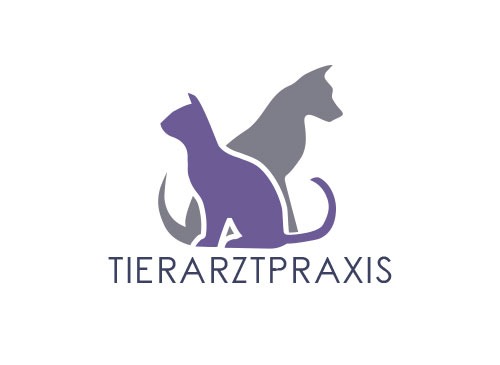 , zweifarbig, Zeichnung, Hund, Katze, Tierarzt, Logo