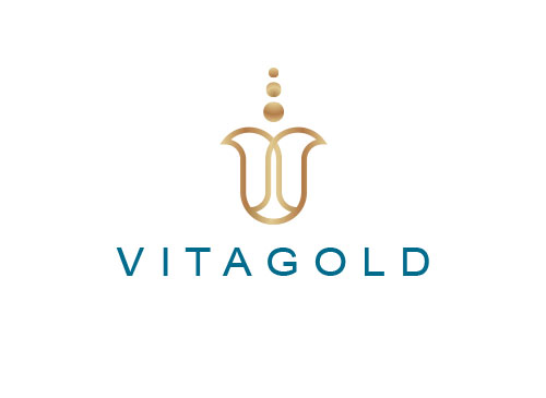 , zweifarbig, Signet, Blume, Kelch, Mensch, Gold, Natur, V, Frauenarzt Logo