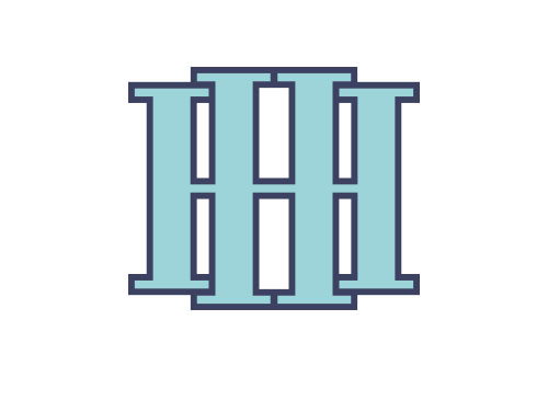 , Zeichen, zweifarbig, Signet, Symbol, Konstruktion, Bau, Handwerk, H, Logo