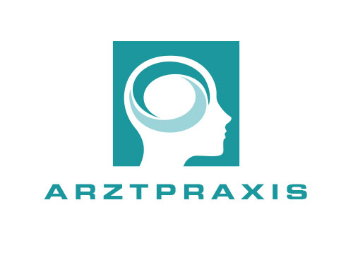 Zeichen, zweifarbig, Zeichnung, Mensch, Kopf, Spirale, Arztpraxis, Logo