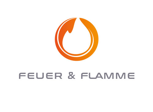 Zeichen, zweifarbig, Signet, symbol, Kreis, Flamm, Feuer, Logo