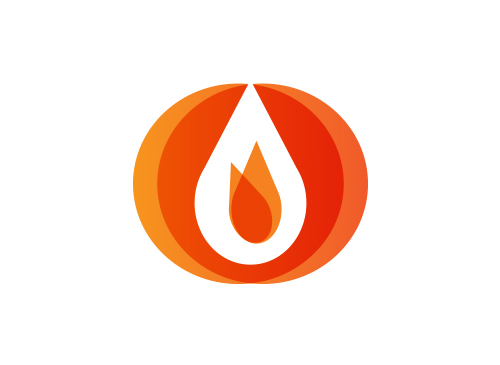 Zeichen, Signet, Logo, Kreis, Rund, Feuer, Flamme, Kaminbau, Orange, Rot