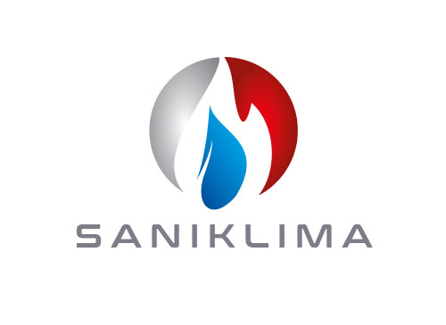 Zeichen, Sanitr, Klempner, Klima, Heizung, Kamin, Feuer, Wasser, Logo