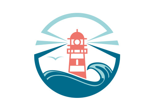 Zeichen, Zeichnung, zweifarbig, Signet, Symbol, Leuchtturm, Lighthouse, Logo