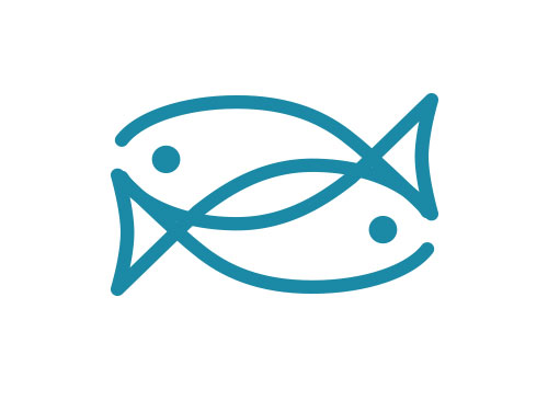 Zeichen, Zeichnung, zwei Fische, Linie, Logo