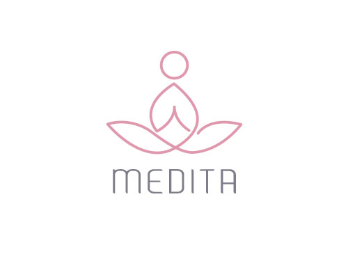Zeiche, Signet, Symbol, Mensch, Meditation, Yoga, Achtsamkeit, Lotusblume, logo