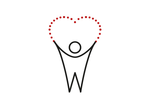 , zweifarbig, Signet, Logo Mensch, Herz, Arztpraxis, Kardiologie, Dating