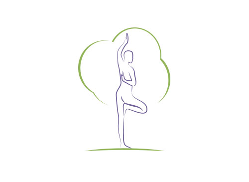 , zweifarbig, Zeichnung, Mensch, Baum, Physiotherapie, Yoga, Logo